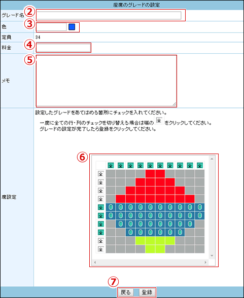 イベント座席設定